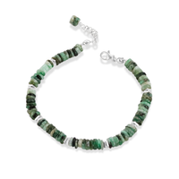 Heishi & Plated Hematite Beaded Bracelet