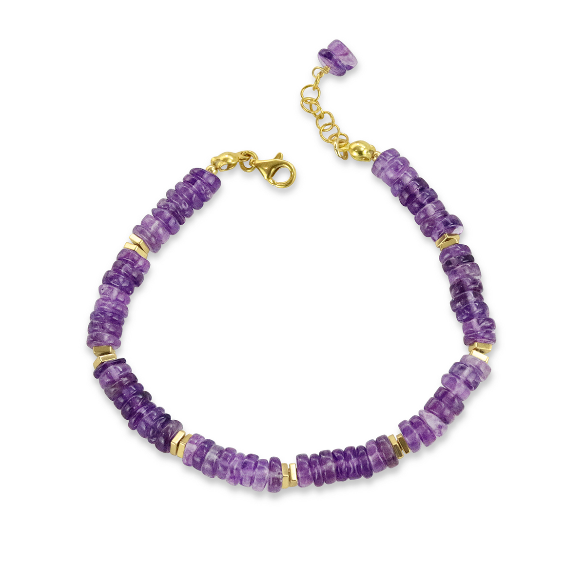 Heishi & Plated Hematite Beaded Bracelet