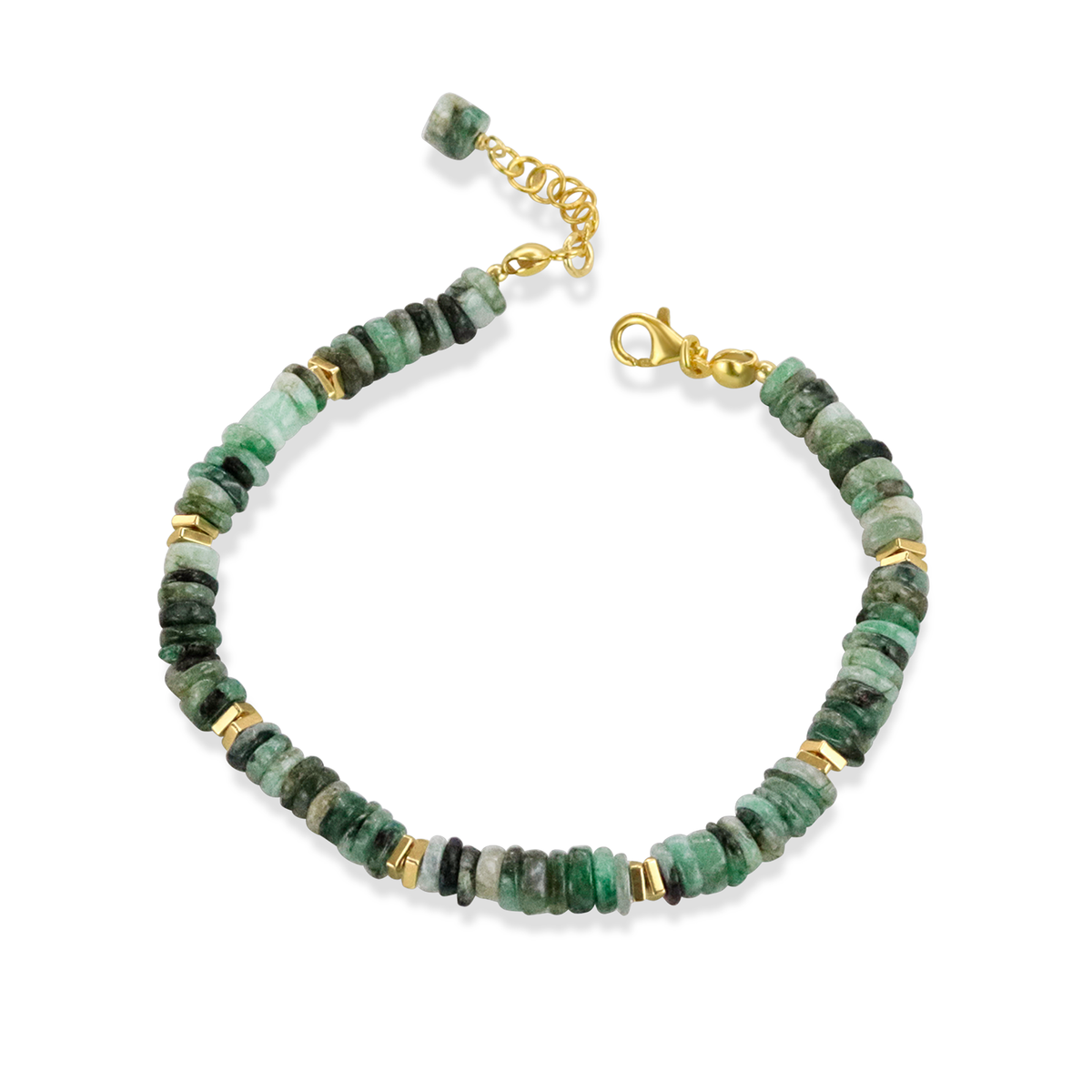 Heishi & Plated Hematite Beaded Bracelet