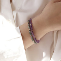 Heishi & Plated Hematite Beaded Bracelet