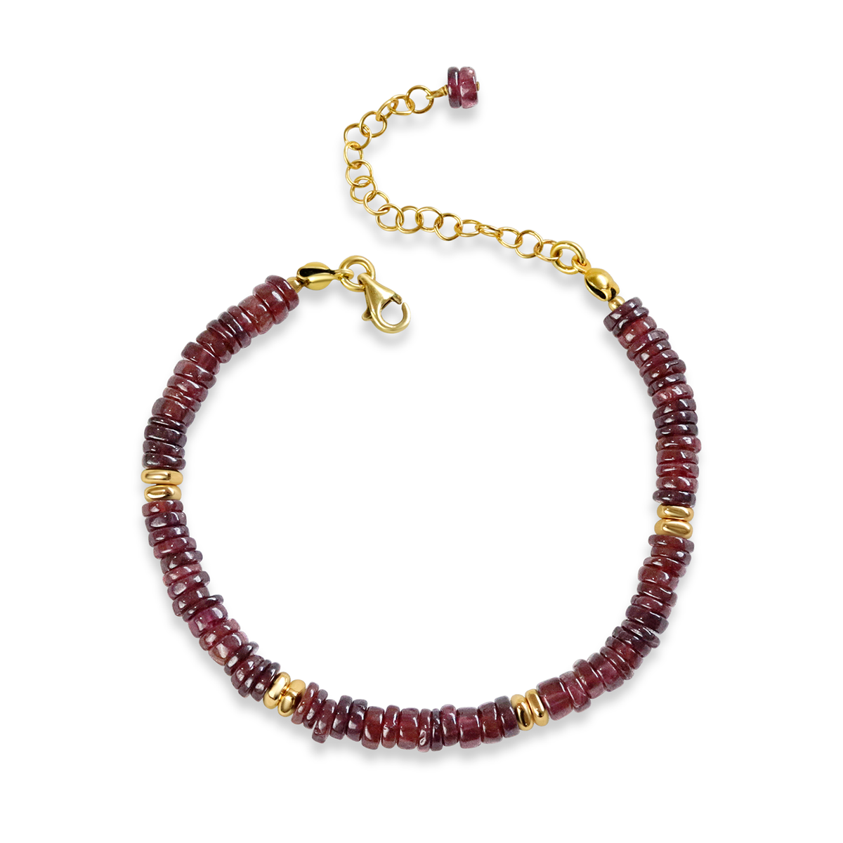 Heishi & Plated Hematite Beaded Bracelet