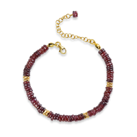 Heishi & Plated Hematite Beaded Bracelet