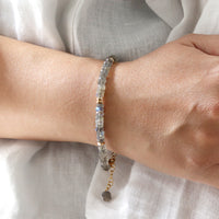 Labradorite Heishi & Plated Hematite Beaded Bracelet