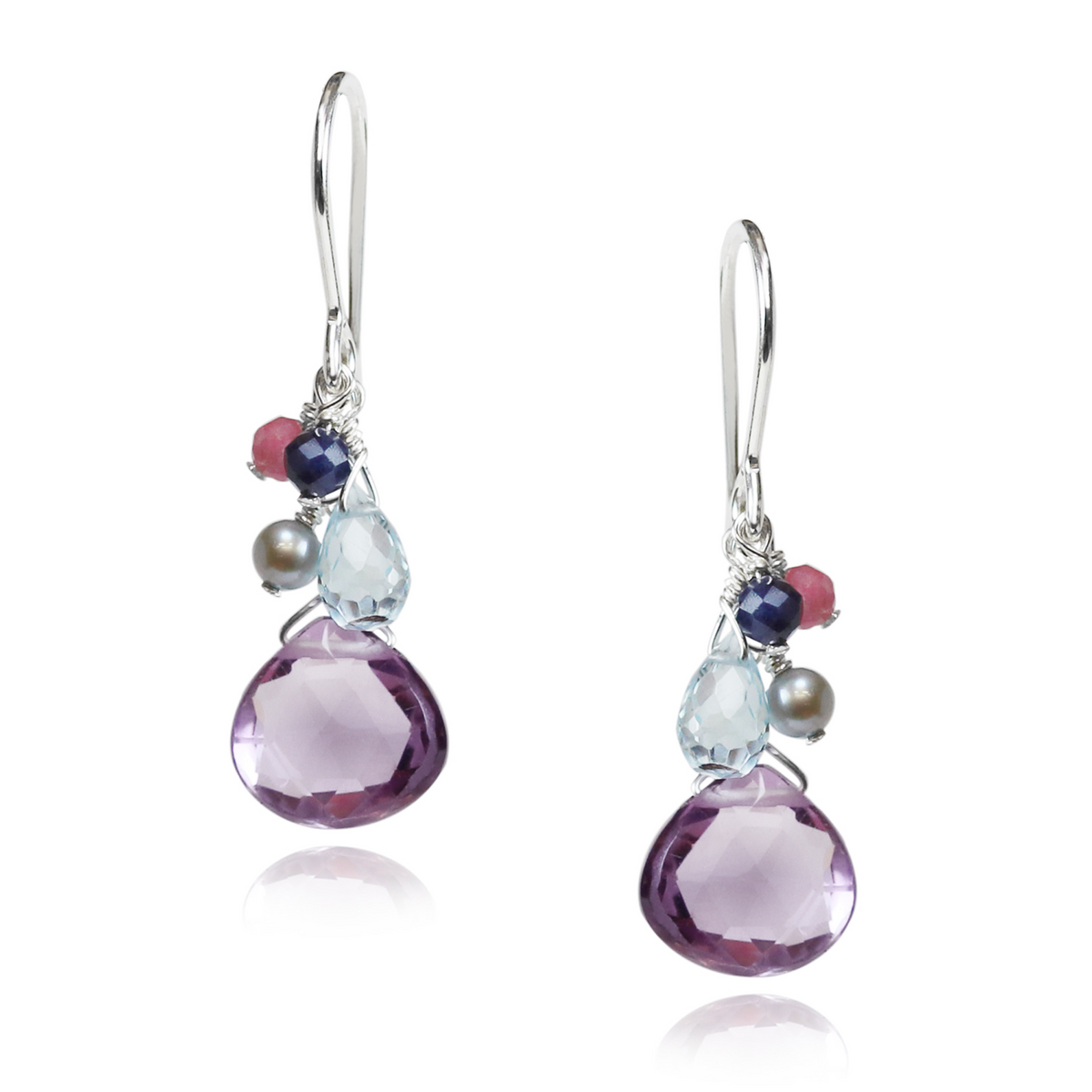 Amethyst Cluster Earrings