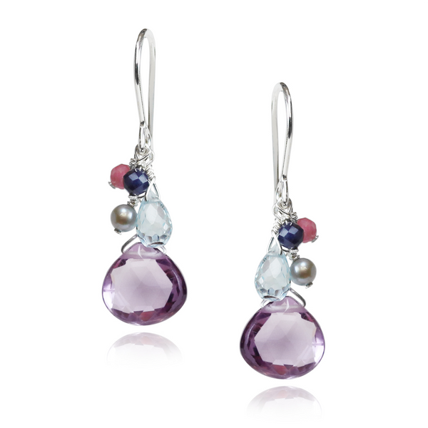 Amethyst Cluster Earrings