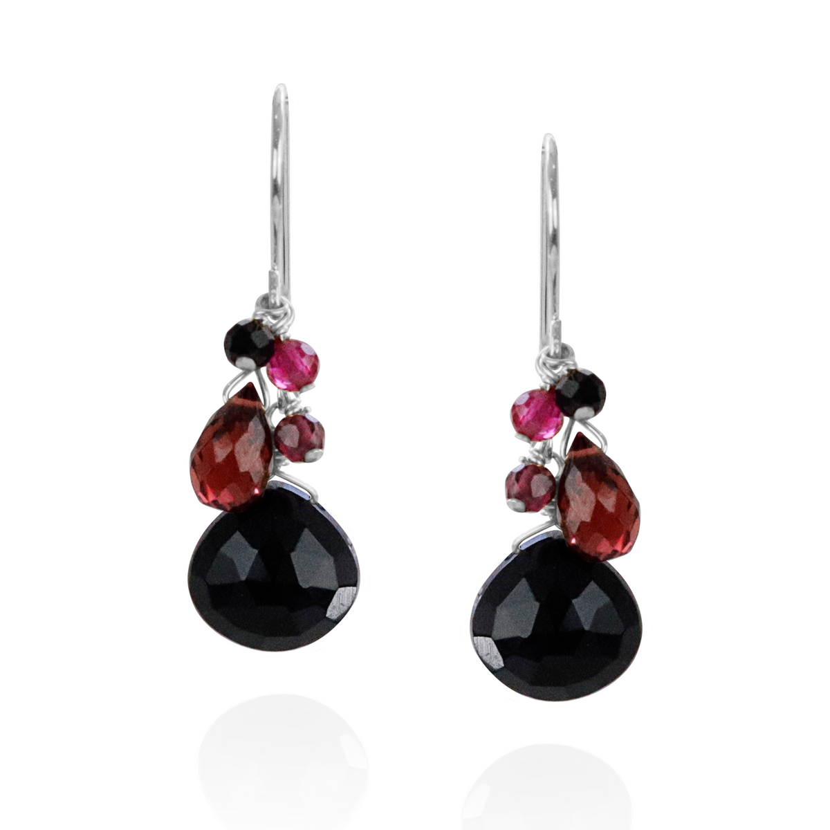Black Onyx Cluster Earrings