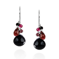 Black Onyx Cluster Earrings