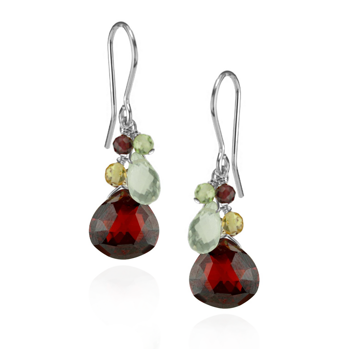 Coloured Zircon Cluster Earrings