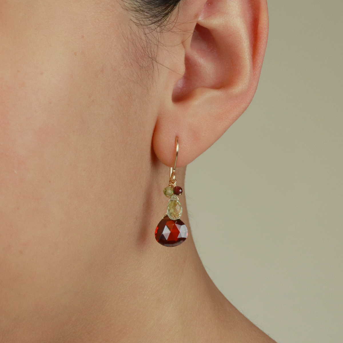 Coloured Zircon Cluster Earrings