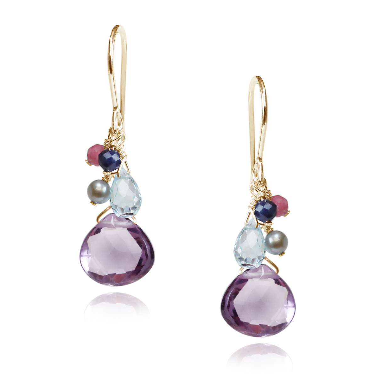 Amethyst Cluster Earrings