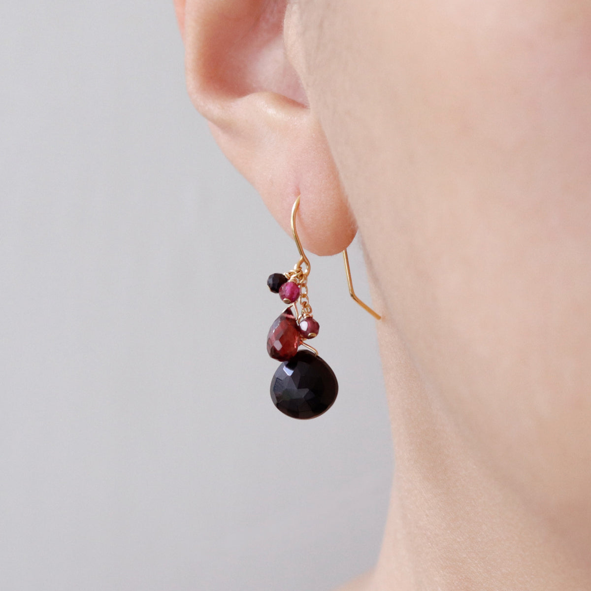 Black Onyx Cluster Earrings