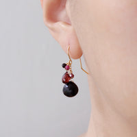 Black Onyx Cluster Earrings