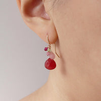 Red Quartz Cluster Earrings