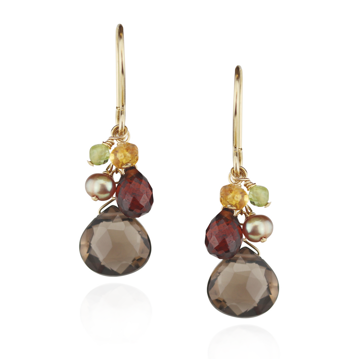 Smoky Quartz Cluster Earrings