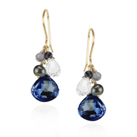 Coloured Zircon Cluster Earrings