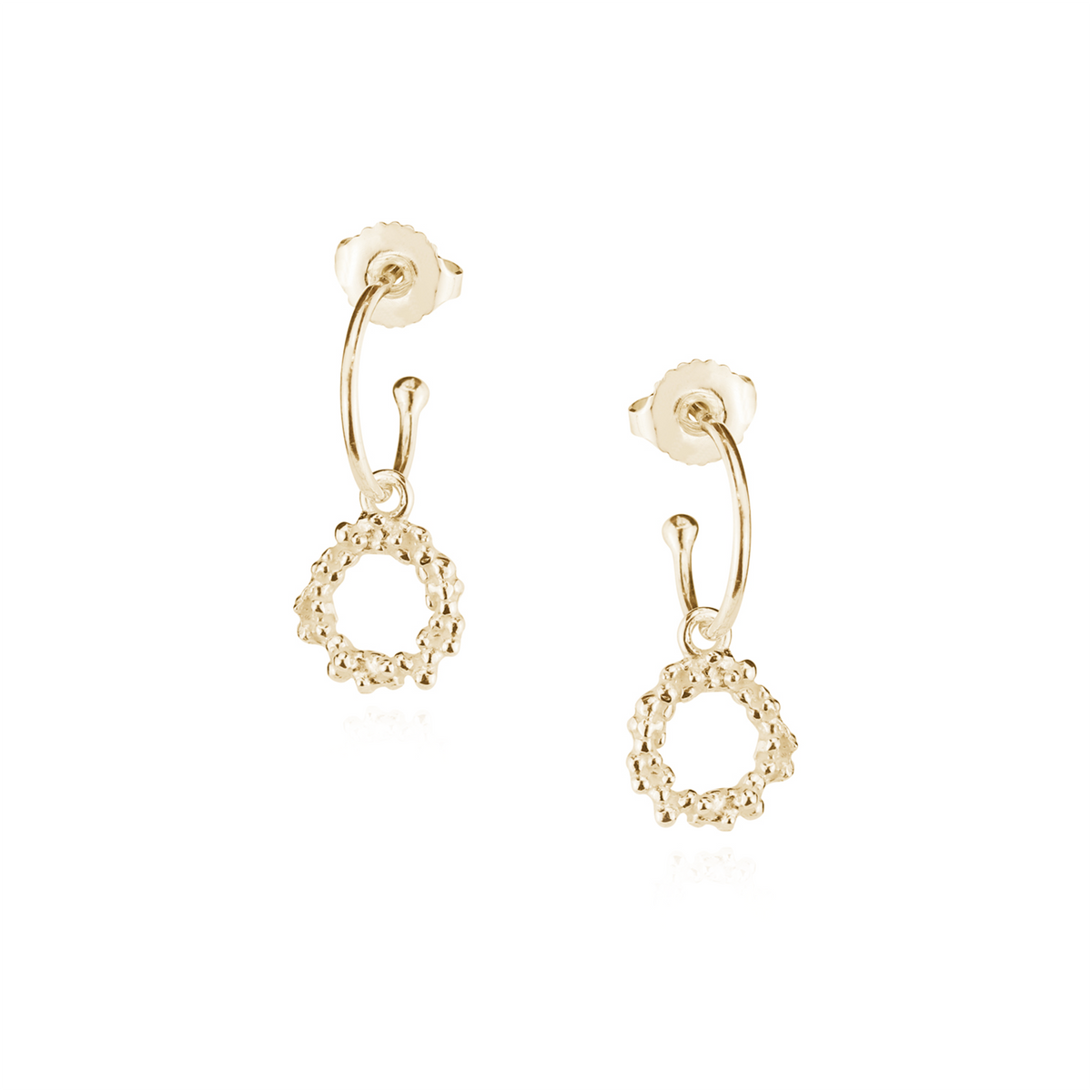 Small Textured Circle Hoops