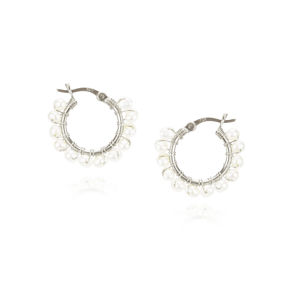 Hinged Pearl Hoops