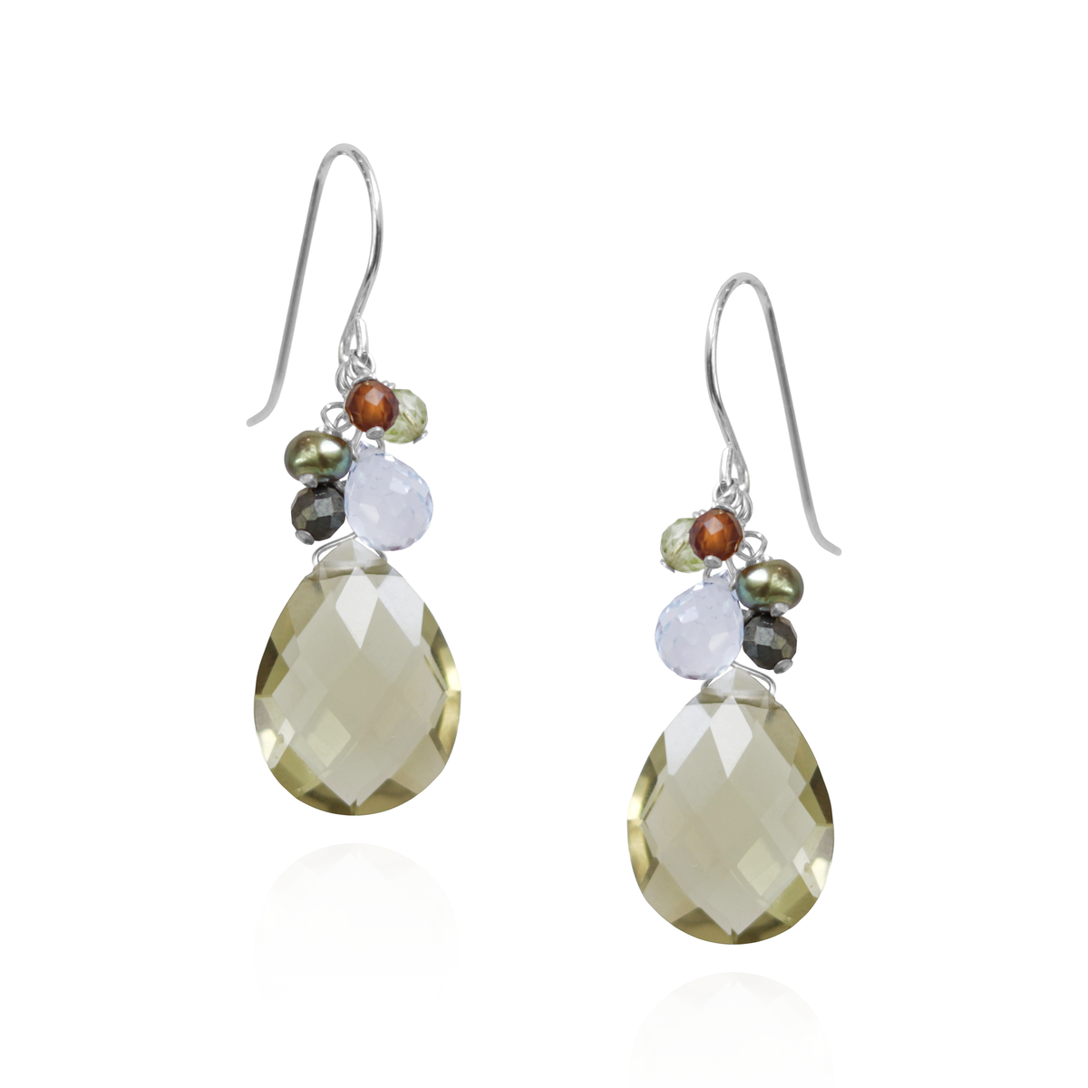 Oliver Quartz Pear Shaped Cluster Earrings