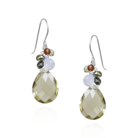 Oliver Quartz Pear Shaped Cluster Earrings