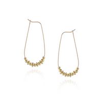 Dainty Gold Bead Long Hoops