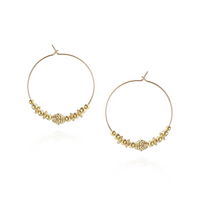 Ornate Gold Bead Hoops