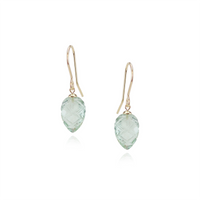 Carved Green Amethyst Drop Earrings