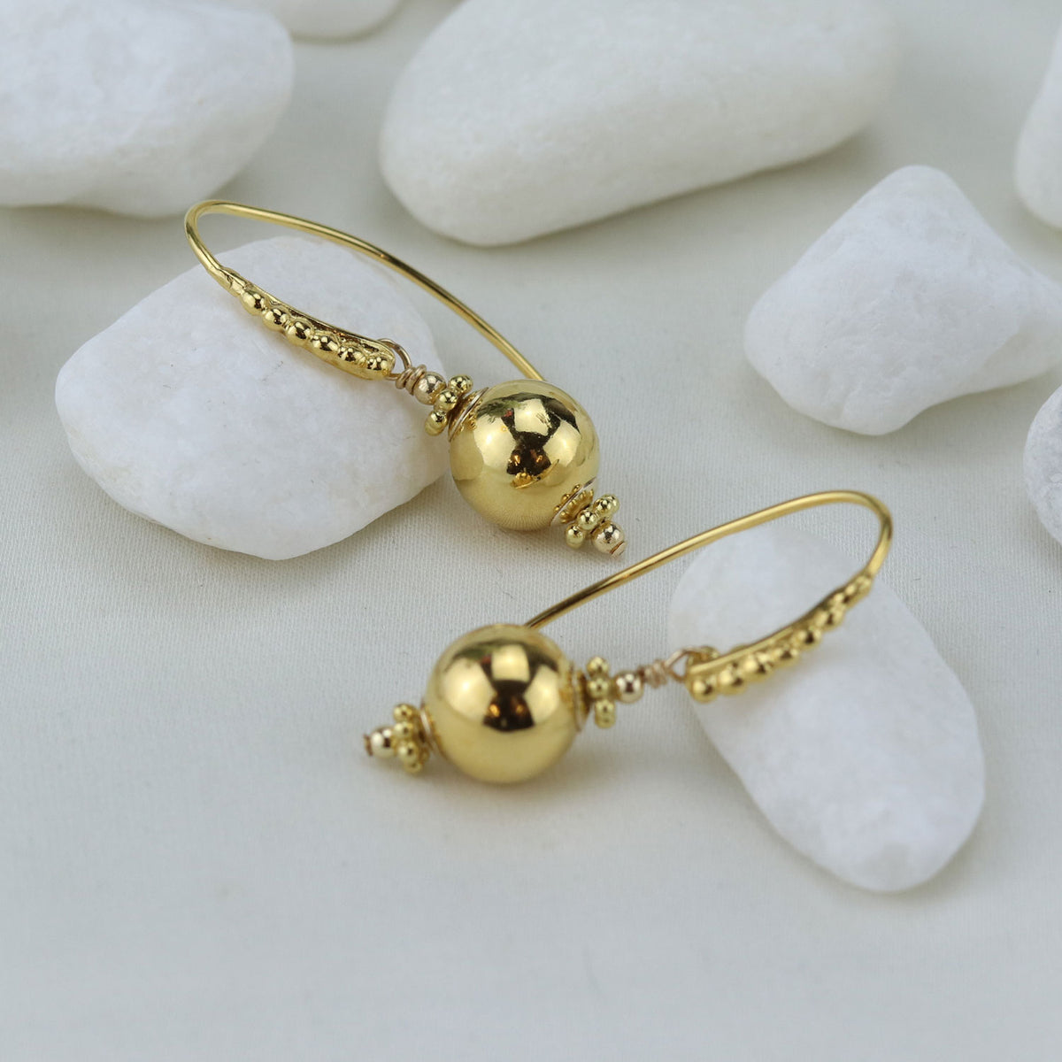 Ornate Fish Hook Earrings 18ct Gold Plated