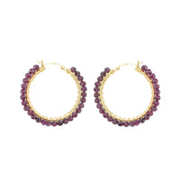 Large Hinged Faceted Beads Hoops