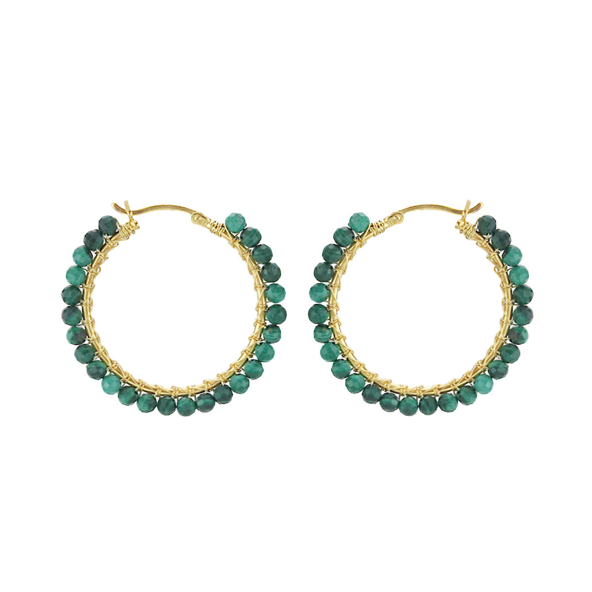 Large Hinged Faceted Beads Hoops