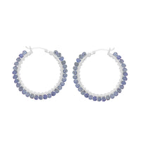 Large Hinged Faceted Beads Hoops