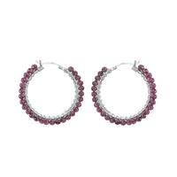 Large Hinged Faceted Beads Hoops