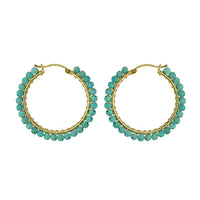 Large Hinged Faceted Beads Hoops