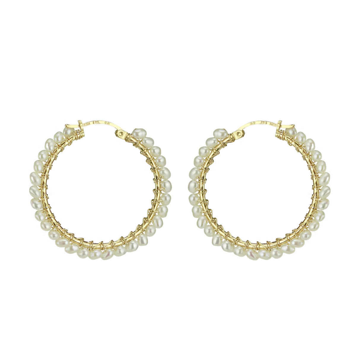 Large Hinged Faceted Beads Hoops