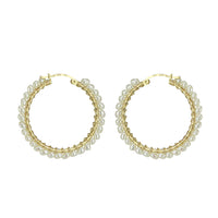 Large Hinged Faceted Beads Hoops