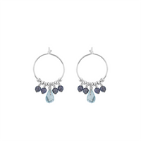 Small Gemstone Drop Hoops