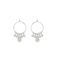 Small Gemstone Drop Hoops