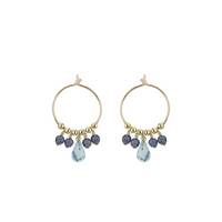 Small Gemstone Drop Hoops