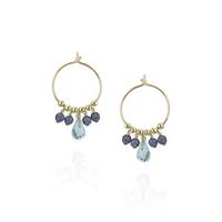 Small Gemstone Drop Hoops