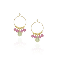 Small Gemstone Drop Hoops