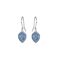 Carved Tanzanite Zircon Leaf Earrings