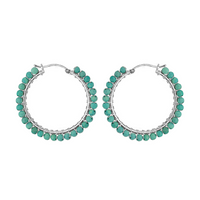 Large Hinged Faceted Beads Hoops
