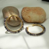Large Hinged Faceted Beads Hoops