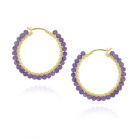Large Hinged Faceted Beads Hoops
