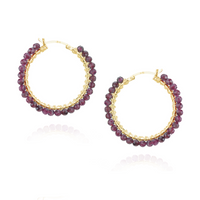 Large Hinged Faceted Beads Hoops