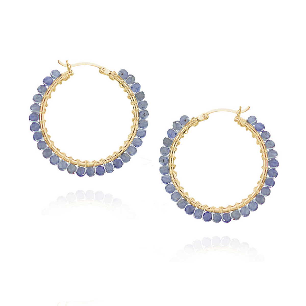 Large Hinged Faceted Beads Hoops