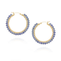 Large Hinged Faceted Beads Hoops