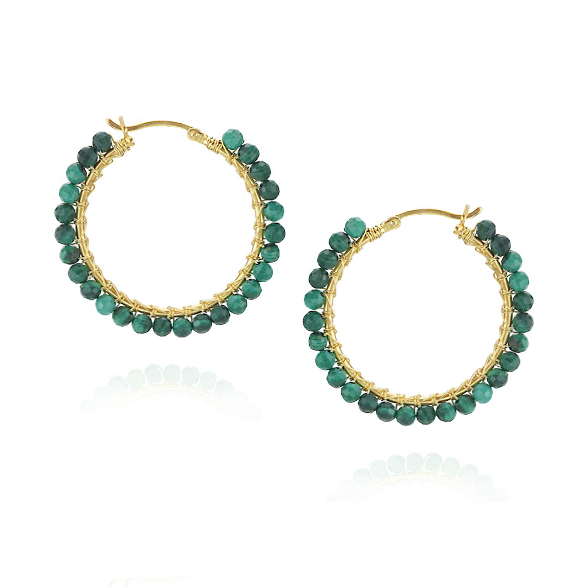 Large Hinged Faceted Beads Hoops