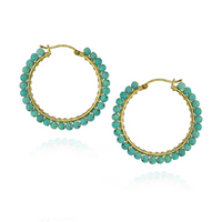 Large Hinged Faceted Beads Hoops