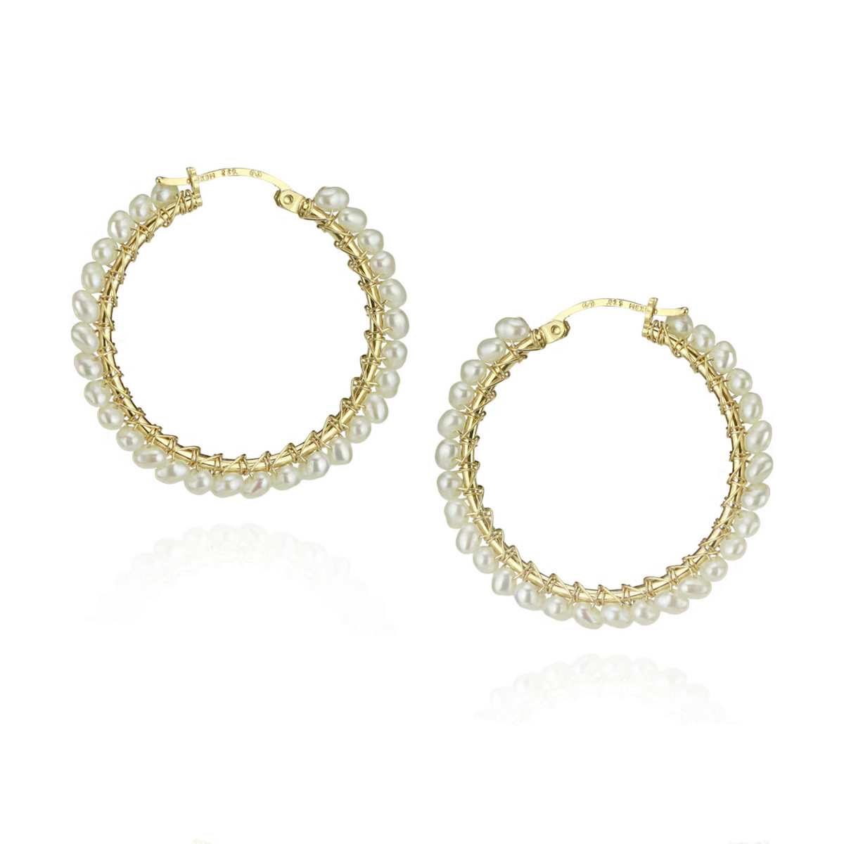 Large Hinged Faceted Beads Hoops