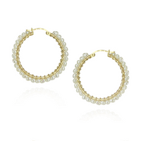 Large Hinged Faceted Beads Hoops